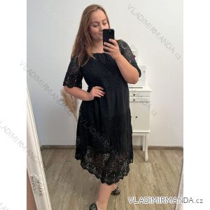 Women's Plus Size Long Short Sleeve Dress (2XL/3XL/4XL ONE SIZE) ITALIAN FASHION IMWA231189