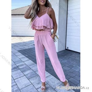 Summer elegant pants set and women's top (S / M ONE SIZE) ITALIAN FASHION IMWG221626