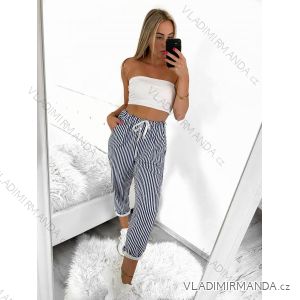 Women's Long Stripe Sweatpants (S/M/L ONE SIZE) ITALIAN FASHION IM723003