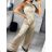 Women's long elegant sleeveless overall (S/M ONE SIZE) ITALIAN FASHION IMPGM23148/DU S/M beige