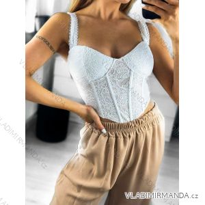 Women's Sleeveless Lace Crop Top (S/M ONE SIZE) ITALIAN FASHION IMPBB238665