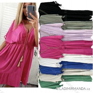 Women's Long Chiffon Short Sleeve Dress (S/M ONE SIZE) ITALIAN FASHION IMWGS231048