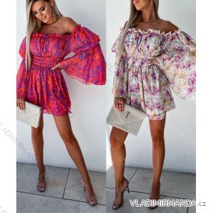 Women's Long Chiffon Short Sleeve Dress (S/M ONE SIZE) ITALIAN FASHION IMWGS231048