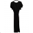 Women's Long Summer Short Sleeve Dress (S/M ONE SIZE) ITALIAN FASHION IMD23430 S/M black