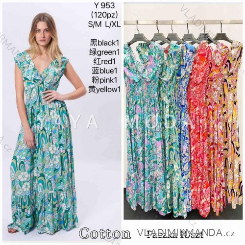 Women's long summer dress with straps (S / M ONE SIZE) ITALIAN FASHION IMWA221623