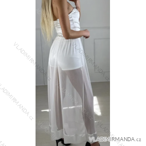 Women's Long Summer Elegant Strapless Dress (S/M ONE SIZE) ITALIAN FASHION IMPBB23A15602