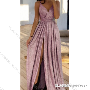 Women's Long Summer Elegant Party Sparkly Sequin Strap Dress (S/M ONE SIZE) ITALIAN FASHION IMPBB23C23703