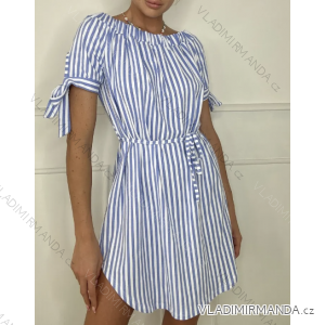 Summer dress Carmen short sleeve women's stripe (S/M ONE SIZE) ITALIAN FASHION IMPBB23P23632