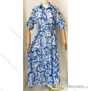 Women's Long Summer Shirt Short Sleeve Dress (S/M ONE SIZE) ITALIAN FASHION IMPEM23G205-8