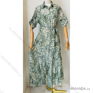 Women's Long Summer Shirt Short Sleeve Dress (S/M ONE SIZE) ITALIAN FASHION IMPEM23G205-7