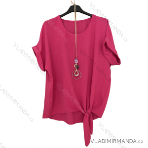 Oversized Tunic with Pendant Short Sleeve Women's Plus Size (XL/2XL ONE SIZE) ITALIAN FASHION IMC23147