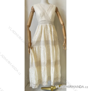 Women's Long Summer Boho Lace Sleeveless Dress (S/M ONE SIZE) ITALIAN FASHION IMPEM2325894