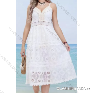 Women's Summer Boho Lace Strapless Dress (S/M ONE SIZE) ITALIAN FASHION IMPEM2325900