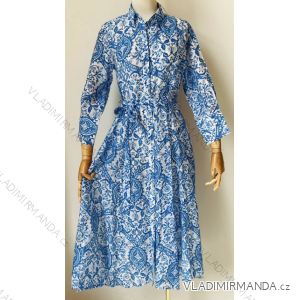 Women's Long Summer Shirt Dress Long Sleeve (S/M ONE SIZE) ITALIAN FASHION IMPEM23202-4