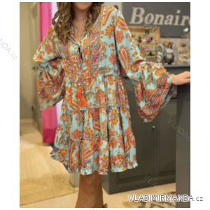 Women's 3/4 Long Sleeve Summer Dress (S/M ONE SIZE) ITALIAN FASHION IMPEM23LAE16