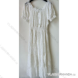 Women's Summer Boho Lace Short Sleeve Dress (S/M ONE SIZE) ITALIAN FASHION IMPEM231662