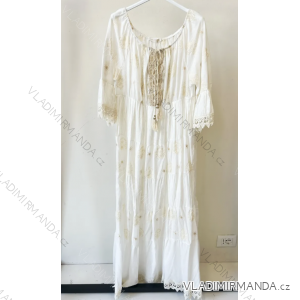 Women's Long Summer Boho Lace 3/4 Long Sleeve Dress (S/M ONE SIZE) ITALIAN FASHION IMPEM236028