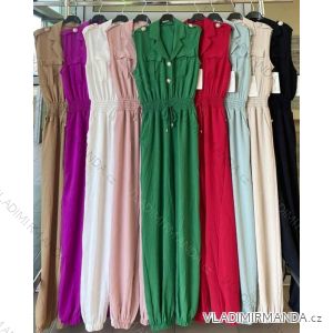 Women's Sleeveless Long Summer Shirt Dress (S/M ONE SIZE) ITALIAN FASHION IMWKK232407