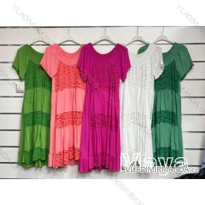 Women's Lace Cotton Short Sleeve Women's Dress (S / M ONE SIZE) ITALIAN FASHION IMWM215877