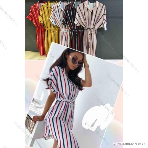 Short Sleeve Women's Stripe Shirt Dress (S/M ONE SIZE) ITALIAN FASHION IMWMY232417