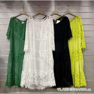 Women's Long Summer Lace Long Sleeve Dress (L/XL/2XL ONE SIZE) ITALIAN FASHION IMWGS232429