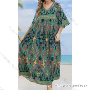 Women's Long Summer 3/4 Long Sleeve Dress (S/M ONE SIZE) INDIAN FASHION IMPEM2323950