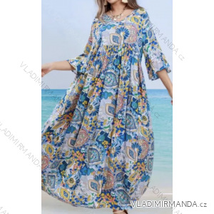 Women's Long Summer 3/4 Long Sleeve Dress (S/M ONE SIZE) INDIAN FASHION IMPEM2325018