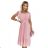 465-3 MIA Pleated midi dress with a wide belt - dirty pink