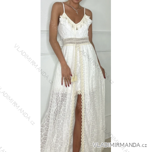 Women's long lace summer dress with straps (S/M ONE SIZE) ITALIAN FASHION IMPBB238933ml