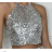 Women's Sleeveless Sparkly Sequin Crop Top (S/M ONE SIZE) ITALIAN FASHION IMPBB23O6292