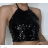 Women's Sleeveless Sparkly Sequin Crop Top (S/M ONE SIZE) ITALIAN FASHION IMPBB23O6292