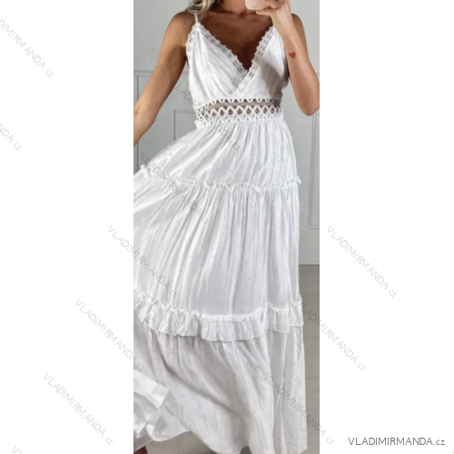 Women's long lace summer dress with straps (S/M ONE SIZE) ITALIAN FASHION IMPBB234816ml