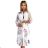 449-6 CARLA Pleated midi dress with buttons and long sleeves - roses on a white background