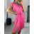 Women's summer short sleeve dress (S/M ONE SIZE) ITALIAN FASHION IM323355/DU S/M pink