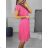 Women's summer short sleeve dress (S/M ONE SIZE) ITALIAN FASHION IM323355/DU S/M pink