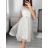 Women's Lace Cotton Short Sleeve Dress (S/M ONE SIZE) ITALIAN FASHION IMM23M7267 S/M white