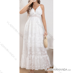 Women's Long Summer Boho Lace Strapless Dress (S/M ONE SIZE) ITALIAN FASHION IMPGM236405