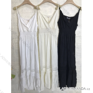 Women's Long Summer Boho Lace Strapless Dress (S/M ONE SIZE) ITALIAN FASHION IMPGM236401