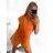 Women's summer short sleeve overall (S/M ONE SIZE) ITALIAN FASHION IMWB23320/DU S/M orange