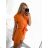 Women's summer short sleeve overall (S/M ONE SIZE) ITALIAN FASHION IMWB23320/DU S/M orange