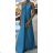 Women's Long Summer Sleeveless Dress (S/M ONE SIZE) ITALIAN FASHION IMPBB23C27352 blue S / M