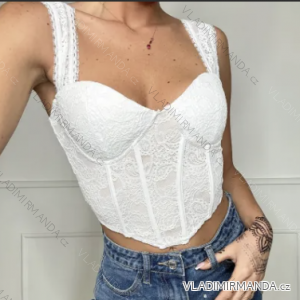 Women's Strappy Lace Crop Top (S/M ONE SIZE) ITALIAN FASHION IMPBB23M8665