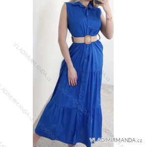 Long Shirt Dress With Belt Summer Sleeveless Ladies (S/M ONE SIZE) ITALIAN FASHION IMPBB23E9742