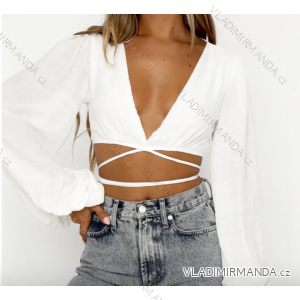 Women's Long Sleeve Crop Top (S/M ONE SIZE) ITALIAN FASHION IMPBB2393854a