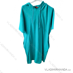 Women's Classic Hooded Short Sleeve Dress (3XL-6XL) TURKISH FASHION TML233317