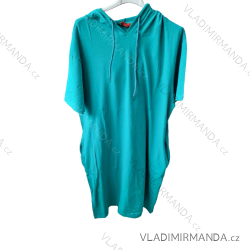 Šaty s kapucí krátký rukáv dámské (3XL-6XL) TURECKÁ MÓDA TML233317 3XL dark green