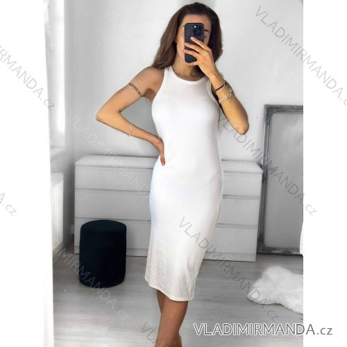 Women's ribbed summer dress with straps (S/ML/XL ONE SIZE) MB2123Z220