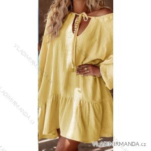 Women's Long Elegant Muslin Long Sleeve Dress (S/M ONE SIZE) ITALIAN FASHION IMWGB232515