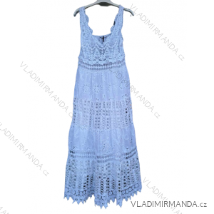 Women's Long Summer Boho Lace Strapless Dress (S/M ONE SIZE) ITALIAN FASHION IM823010