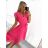 Women's summer short sleeve dress (S/M ONE SIZE) ITALIAN FASHION IM323355/DU S/M pink